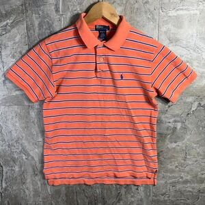 Orange and blue striped Ralph Lauren polo shirt Kids Medium 12 -14